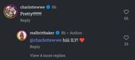 Charlotte Flair's comment on Britt Baker's post